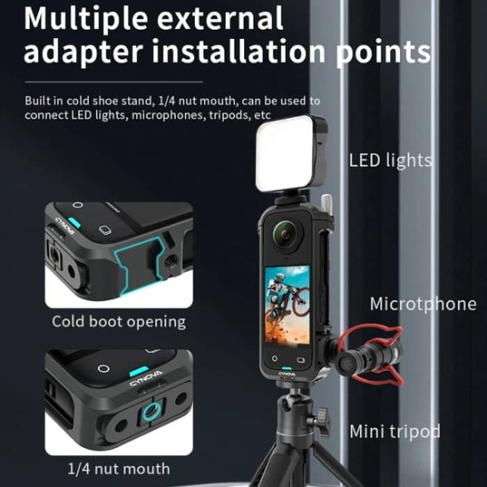 Für Insta360 X4 CYNOVA Metall-Kaninchenkäfig + Objektivdeckel-Set, Schutzzubehör – Bild 6