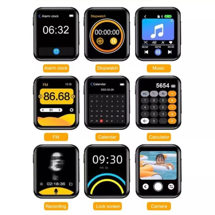 A30 MP3-Player mit FHD 720P Digitalkamera Bluetooth 5.4 Verlustfreier Sound Audio-Player, Excluding Memory Card, 4GB, 8GB, 16GB, 32GB, 64GB – Bild 6