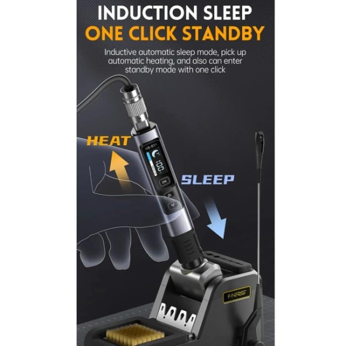 FNIRSI Tragbares Lötkolbenset mit konstanter Temperatur, HS-02A Standard-B Round Tip, HS-02A Standard 6 Head, HS-02A Upgrade B+C2C Line+90W US Plug, HS-02A Upgrade B+C2C Line+100W US Plug+EU Adapter, HS-02A Upgrade 6 Head+C2C Line+90W US Plug... – Bild 7