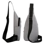 Herren Brusttasche Casual Sports Schulter Umhängetasche Canvas Rucksack, Black, Grey, Dark Blue – Bild 3