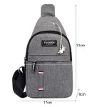 Herren Brusttasche Casual Sports Schulter Umhängetasche Canvas Rucksack, Black, Grey, Dark Blue – Bild 4