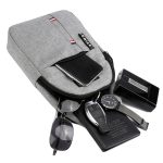 Herren Brusttasche Casual Sports Schulter Umhängetasche Canvas Rucksack, Black, Grey, Dark Blue – Bild 5