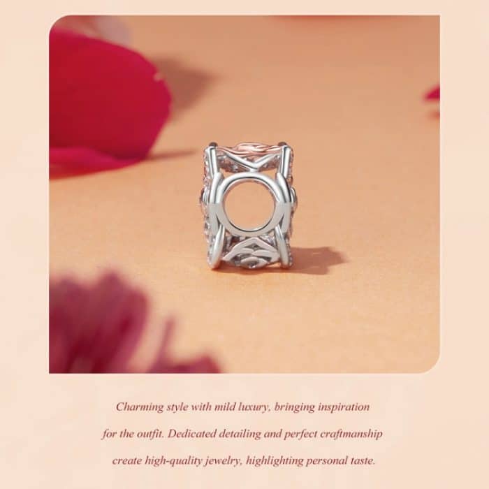 S925 Sterling Silber Rose Gold Glänzende Rose DIY Perlen – Bild 5