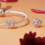 S925 Sterling Silber Galvanisierte Rose Gold Herz Hohl DIY Perlen – Bild 3