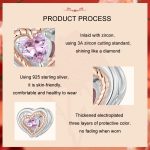 S925 Sterling Silber Galvanisierte Rose Gold Herz Hohl DIY Perlen – Bild 4