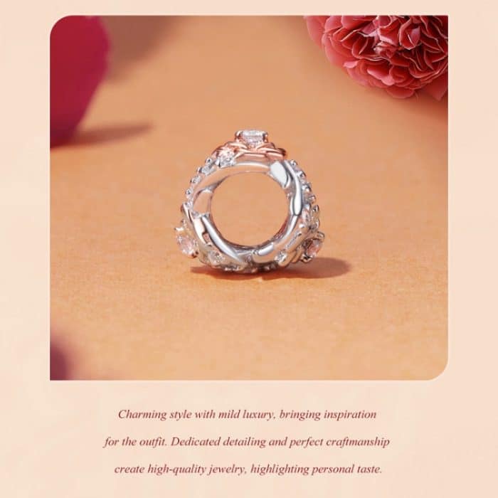 S925 Sterling Silber Rose Armband DIY Perlen Zubehör – Bild 5