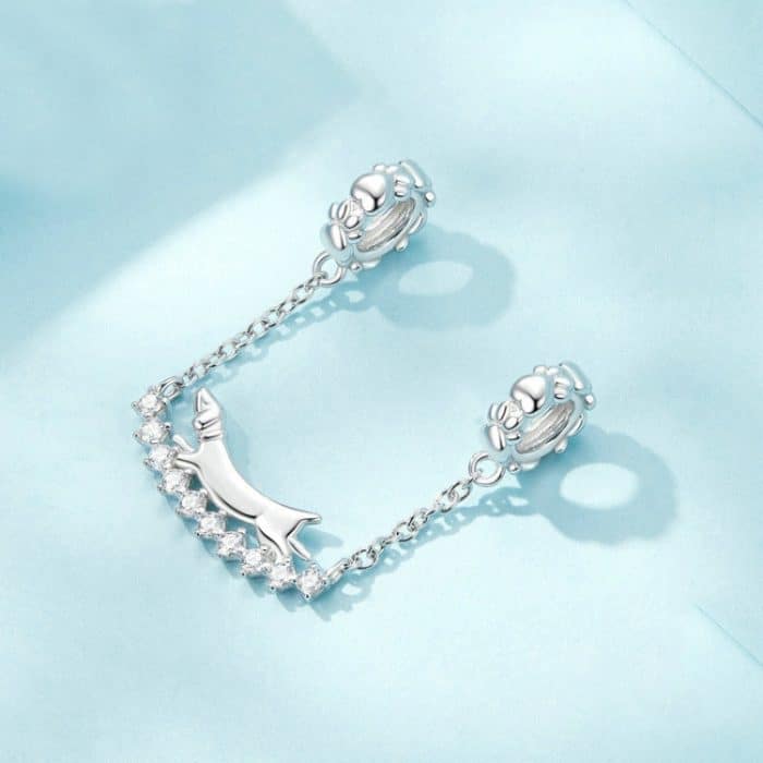 S925 Sterling Silber Niedliche Dackel DIY Armband Perlen Zubehör – Bild 2