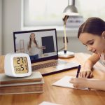 Multifunktionale Temperatur und Luftfeuchtigkeit LCD Uhr Home Nachttisch Wecker – Bild 9