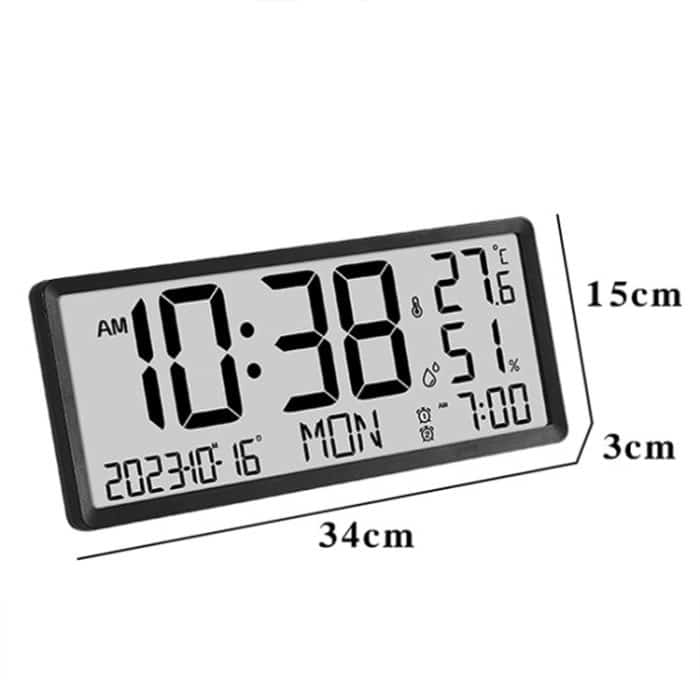 LCD Multifunktionale Wohnzimmer Wanduhr Elektronische Uhr Mit Datum/Temperatur/Feuchtigkeit Display – Bild 3