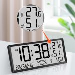 LCD Multifunktionale Wohnzimmer Wanduhr Elektronische Uhr Mit Datum/Temperatur/Feuchtigkeit Display – Bild 4
