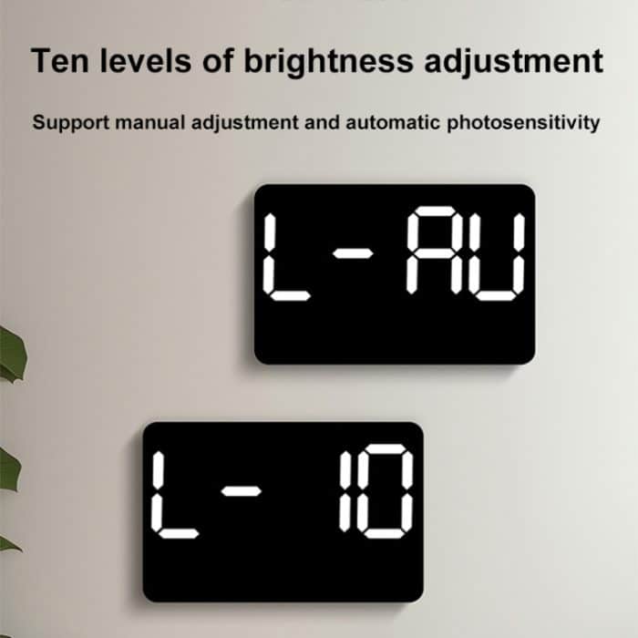 Multifunktionale LED Digital Display Elektronische Wanduhr Wohnzimmer Leiser Wecker, Blue, Green, Orange, Colorful – Bild 4