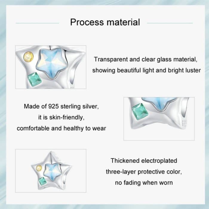 S925 Sterling Silber Zirkon Mini Fünfzackigen Stern DIY Armband – Bild 4