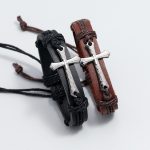 Personalisiertes handgewebtes Lederarmband, einfache herausziehbare, verstellbare Vintage-Armbänder – Bild 2