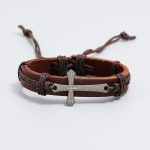 Personalisiertes handgewebtes Lederarmband, einfache herausziehbare, verstellbare Vintage-Armbänder – Bild 3