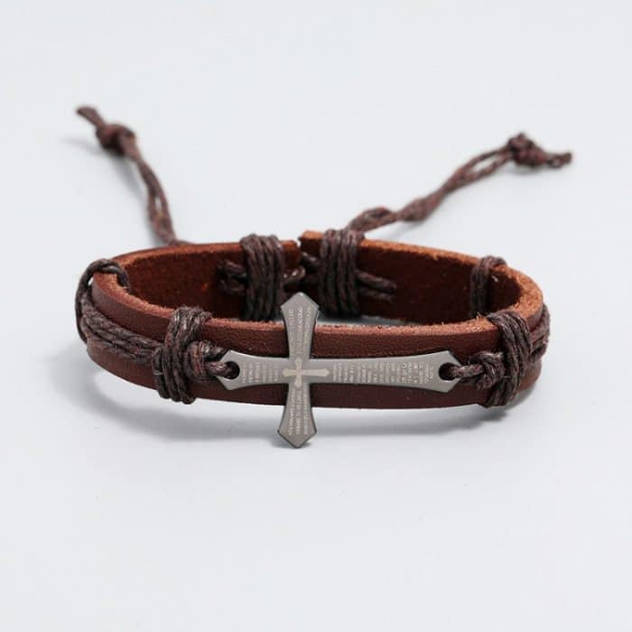 Personalisiertes handgewebtes Lederarmband, einfache herausziehbare, verstellbare Vintage-Armbänder – Bild 3
