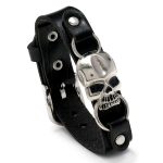 Einfaches Totenkopf-Lederarmband, personalisierter trendiger Street-Handschmuck