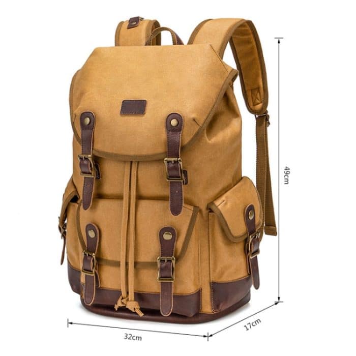 Retro Canvas Rucksack Große Kapazität Reise Computer Tasche – Bild 3