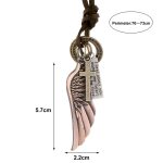 Personalisierter Engelsflügel-Anhänger, verstellbare, einfache, lange Halskette – Bild 3