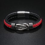 Einfaches Lederarmband mit Magnetverschluss aus Legierung, personalisiertes geflochtenes Armband – Bild 4