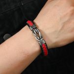 Einfaches Lederarmband mit Magnetverschluss aus Legierung, personalisiertes geflochtenes Armband – Bild 6