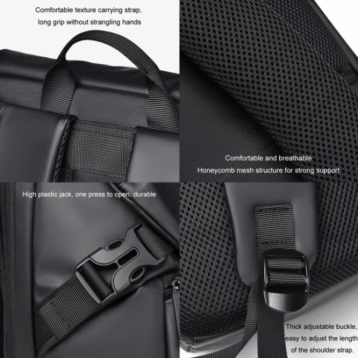 WEPOWER Herren Doppel-Umhängetasche Großraum-Computertasche Reiserucksack – Bild 8