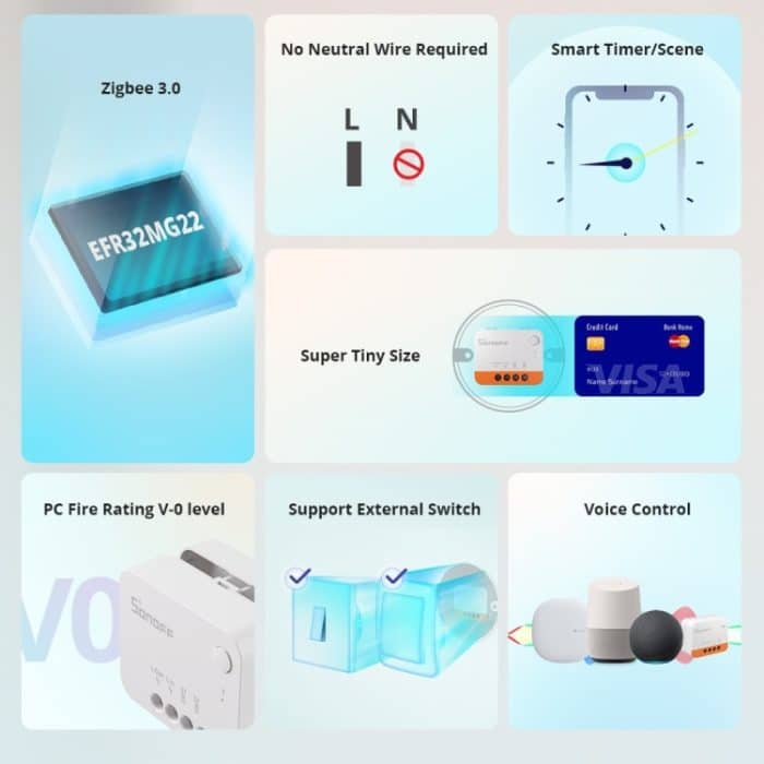 SONOFF ZBMINI L2 Single Fire Dual Control Intelligentes Ein-/Ausschaltermodul Handy-Fernbedienungs-Sprachsteuerungsschalter – Bild 6