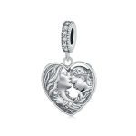 S925 Sterling Silber Mutter-Tochter Liebe Herz DIY Perlen
