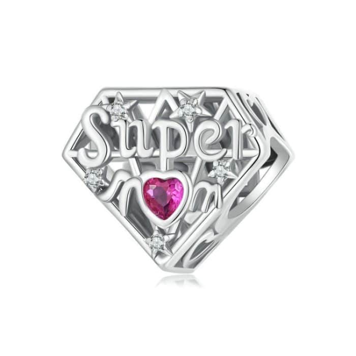 S925 Sterling Silber Super Mom Perlen DIY Schmuck – Bild 1