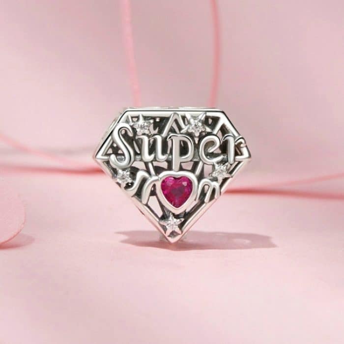 S925 Sterling Silber Super Mom Perlen DIY Schmuck – Bild 2