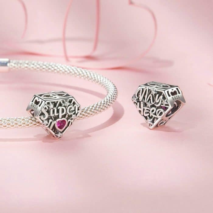 S925 Sterling Silber Super Mom Perlen DIY Schmuck – Bild 5