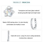 Platinierte Lotus-Ohrringe aus S925er Sterlingsilber – Bild 4