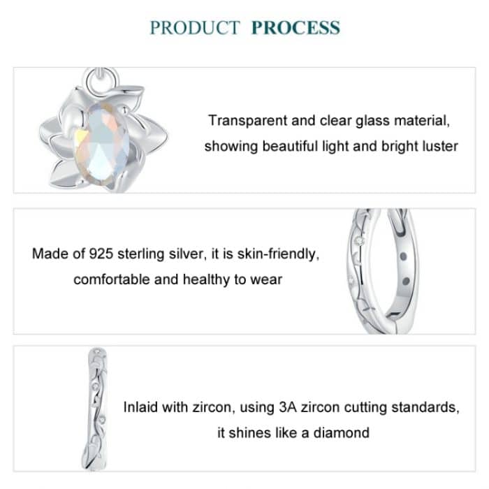 Platinierte Lotus-Ohrringe aus S925er Sterlingsilber – Bild 4