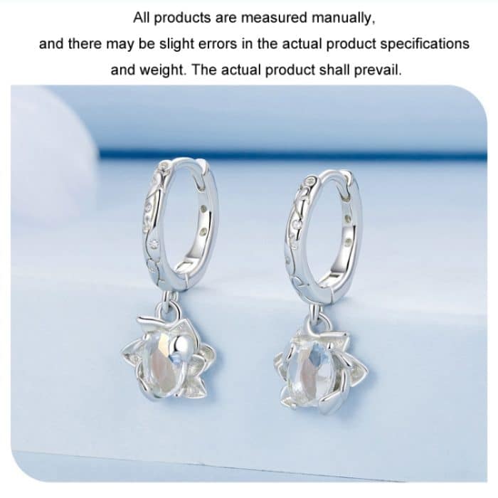 Platinierte Lotus-Ohrringe aus S925er Sterlingsilber – Bild 5