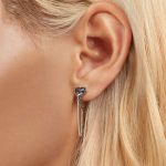 S925 Sterling Silber Platinierte herzförmige lange Quastenohrringe – Bild 5