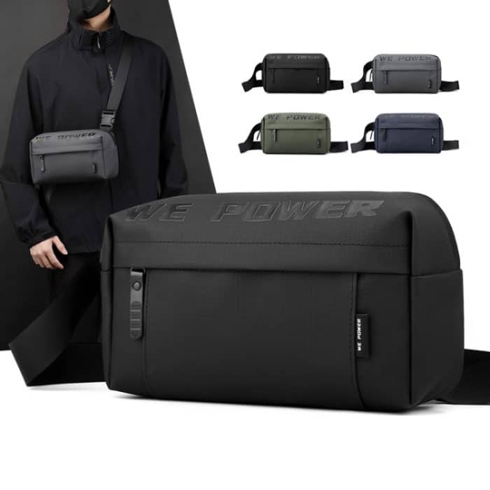 WEPOW Herren-Umhängetasche, lässig, mit einer Schulter, funktionaler Brusttasche – Bild 2