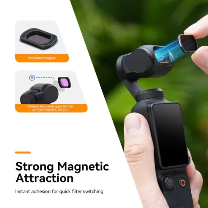Für DJI Pocket 3 TELESIN S5-FLT-03 Magnetischer Saugfiltersatz CPL+ND16+ND64+ND256 – Bild 6