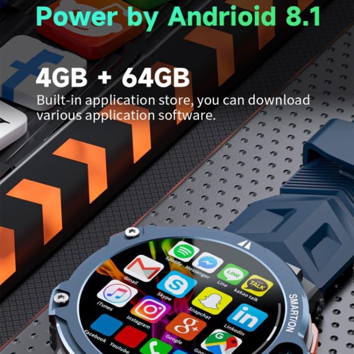 LOKMAT APPLLP6 PRO 1,54-Zoll 4G+64G Android 8.1 Dual-Kamera Unabhängige Karte Smart Watch – Bild 3