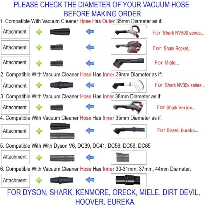 Universal-Staubsaugeraufsätze, 32 mm Düsenadapter, Zubehör, Reinigungsset, 6 In 1, 9 In 1 Set 1, 9 In 1 Set 2, 9 In 1 Set 4, 10 In 1 – Bild 2