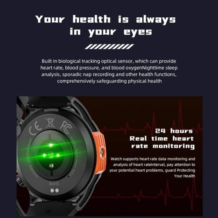 LOKMAT ZEUS6 PRO 1,46-Zoll-IP68 wasserdichte SOS-Taschenlampe Bluetooth Smart Watch – Bild 12