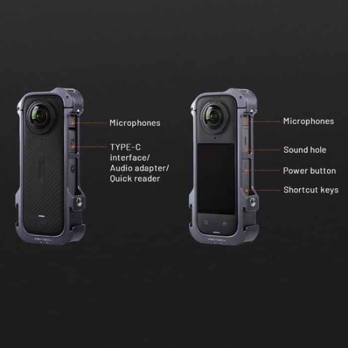 Für Insta360 X4 PGYTECH P-55A-010 Metall-Kaninchenkäfig, ausziehbare Schutzblende aus Aluminium mit Objektivhülle – Bild 3