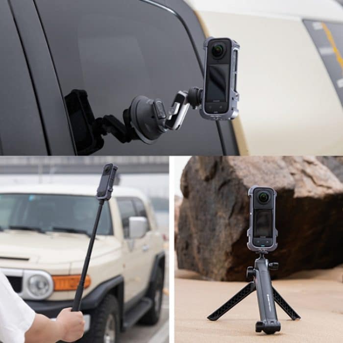 Für Insta360 X4 PGYTECH P-55A-010 Metall-Kaninchenkäfig, ausziehbare Schutzblende aus Aluminium mit Objektivhülle – Bild 8