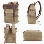Vintage Kameratasche Wasserdichter Canvas-Rucksack mit Laptopfach Stativhalter – Bild 3