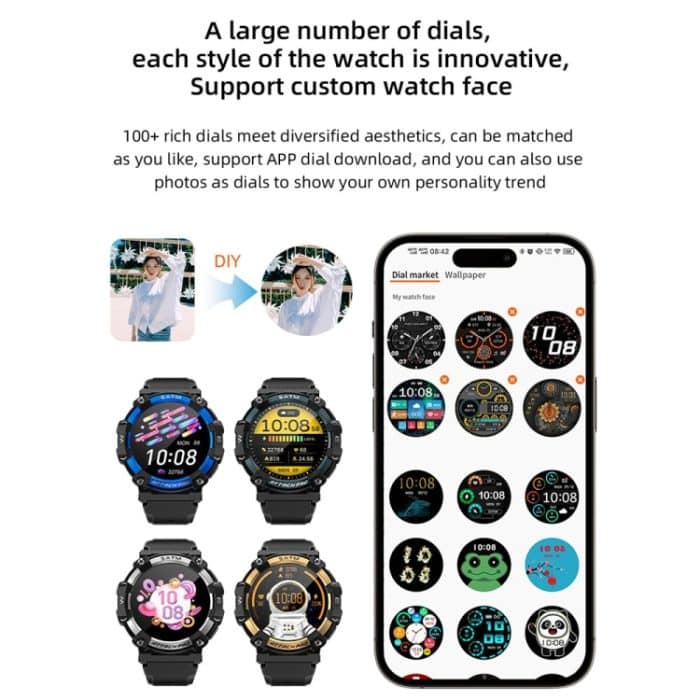 LOKMAT ATTACK 2 PRO 1,39 Zoll 5ATM wasserdichte Bluetooth-Smartwatch mit Gesundheitsüberwachung – Bild 7