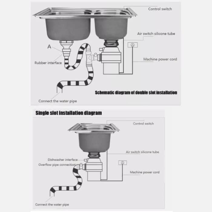 Lebensmittel-Müllentsorger 7 Stufen Mahlen Anschließbar Für Spülmaschine, 375W EU Plug, 375W US Plug, 550W EU Plug, 550W US Plug – Bild 14