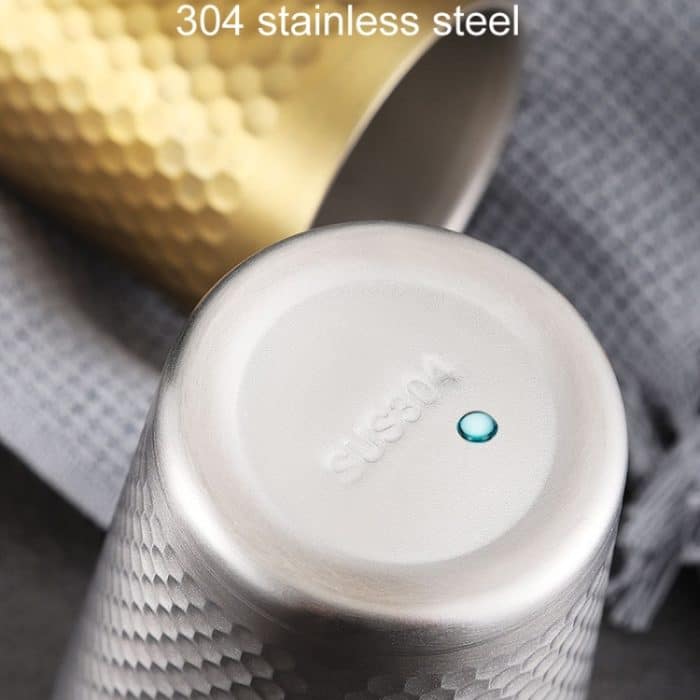 304 Edelstahl Hammer Becher Verdickt Doppel-Schicht Restaurant Tee Tassen, 175ml, 260ml, 300ml, 350ml, 450ml – Bild 4