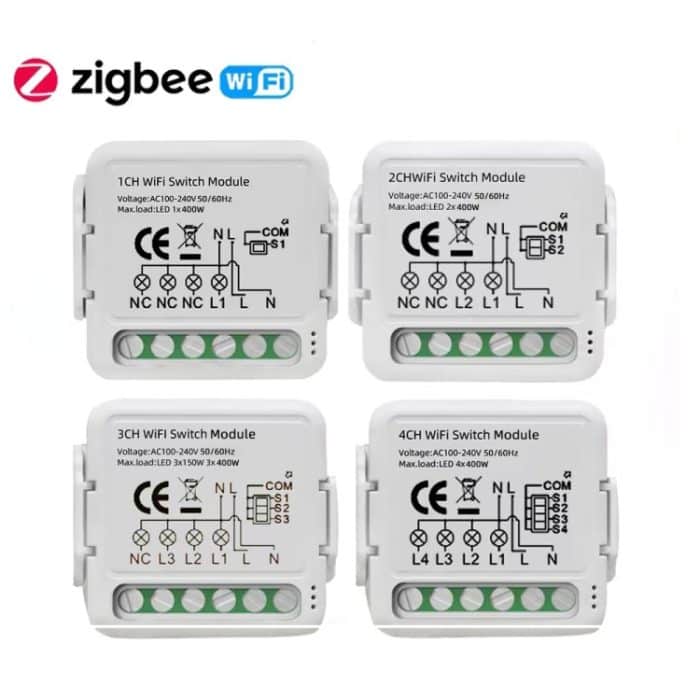 Smart Switch-Modul für Alexa/Google Home/Tuya Smart Life APP, 1CH  WiFi, 2CH WiFi, 3CH WiFi, 4CH WiFi, 1CH Zigbee, 2CH Zigbee, 3CH Zigbee, 4CH Zigbee – Bild 2
