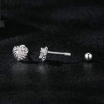 S925 Sterling Silber Gewinde Glänzende Moissanite Herz Ohrringe – Bild 3