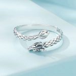 S925 Sterling Silber Drache Vintage Winding Offener verstellbarer Ring – Bild 3