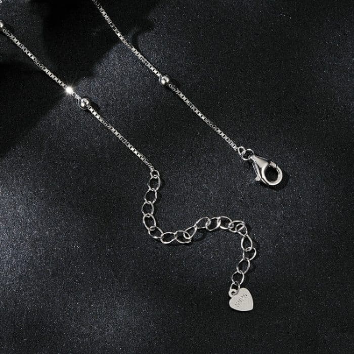 S925 Sterling Silber Platinierte Quaste Moissanite Doppelschicht Halskette – Bild 3