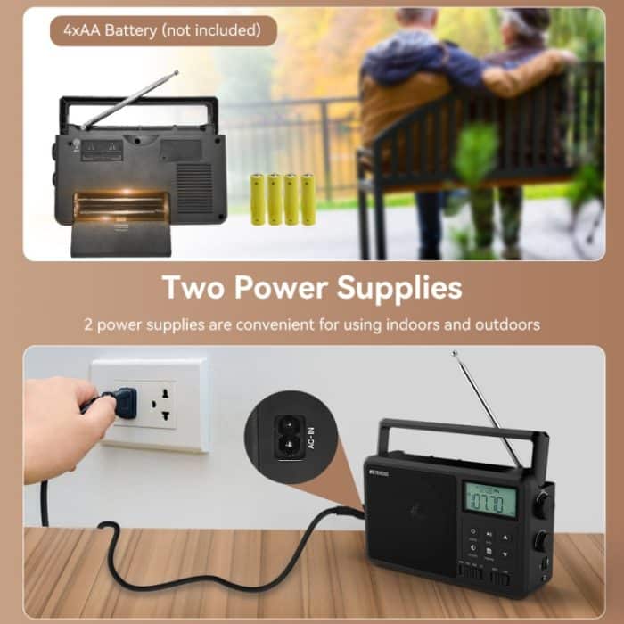 Retekess TR638 LCD-Digitalanzeige Vollband-Bluetooth-FM-Radio unterstützt externe Antenne, TR638 (US Plug), TR638 (EU Plug) – Bild 7